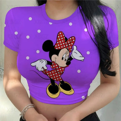 T-shirt Disney Mickey pour femmes haut court