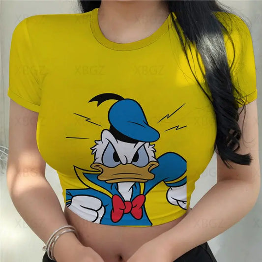 T-shirt Disney Donald Duck pour femmes haut court