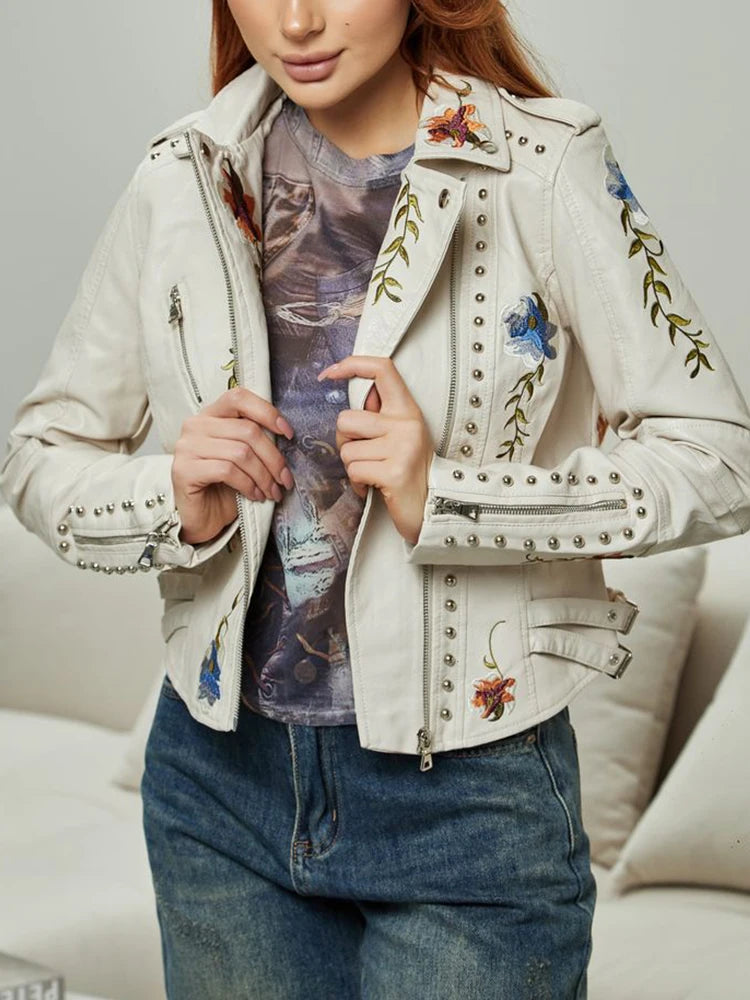 Veste en pu similicuir pour femmes