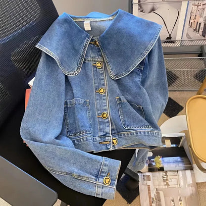 Veste en jean à manches longues pour femmes