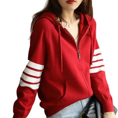 Pull à capuche à manches longues pour femmes