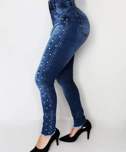 Jeans pour femmes élastique style pantalon crayon