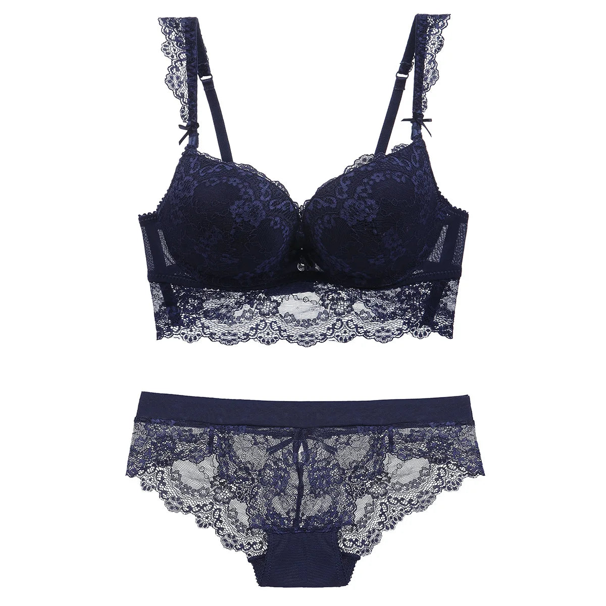 Ensemble soutien-gorge et culotte push-up en dentelle pour femmes