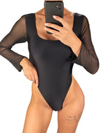 Maillot de bain une pièce à manches longues, à lacets pour femmes