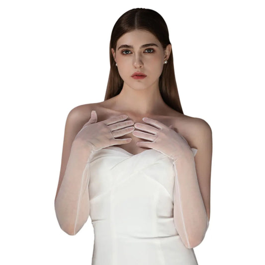 Gants de mariage élégants en tulle doux pour femmes