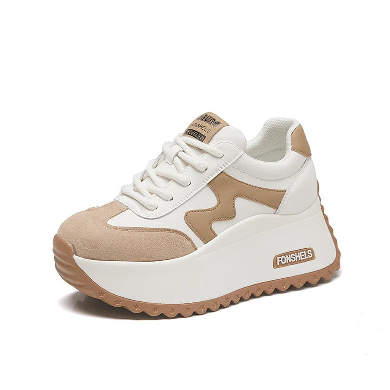 Basket synthétique en cuir véritable pour femme