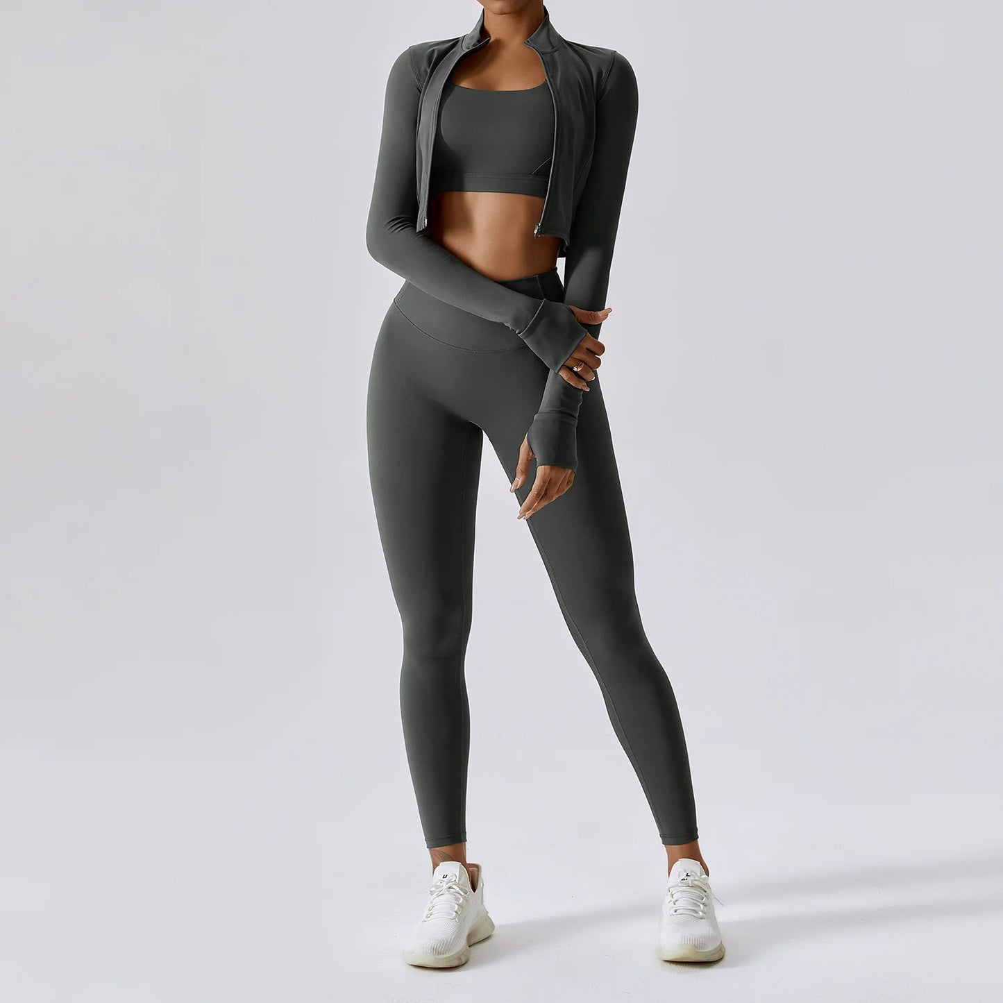 Ensemble 3 pièces pour femmes taille haute Leggings pour femmes