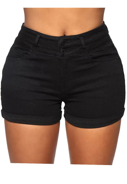 Short en jean pour femmes taille haute