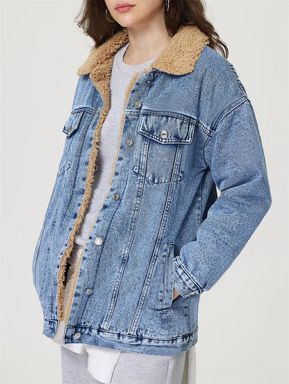 Vestes en jean vintage à simple boutonnage pour femmes