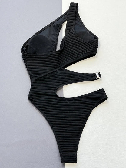 Maillot de bain asymétrique ajouré à une épaule pour femme