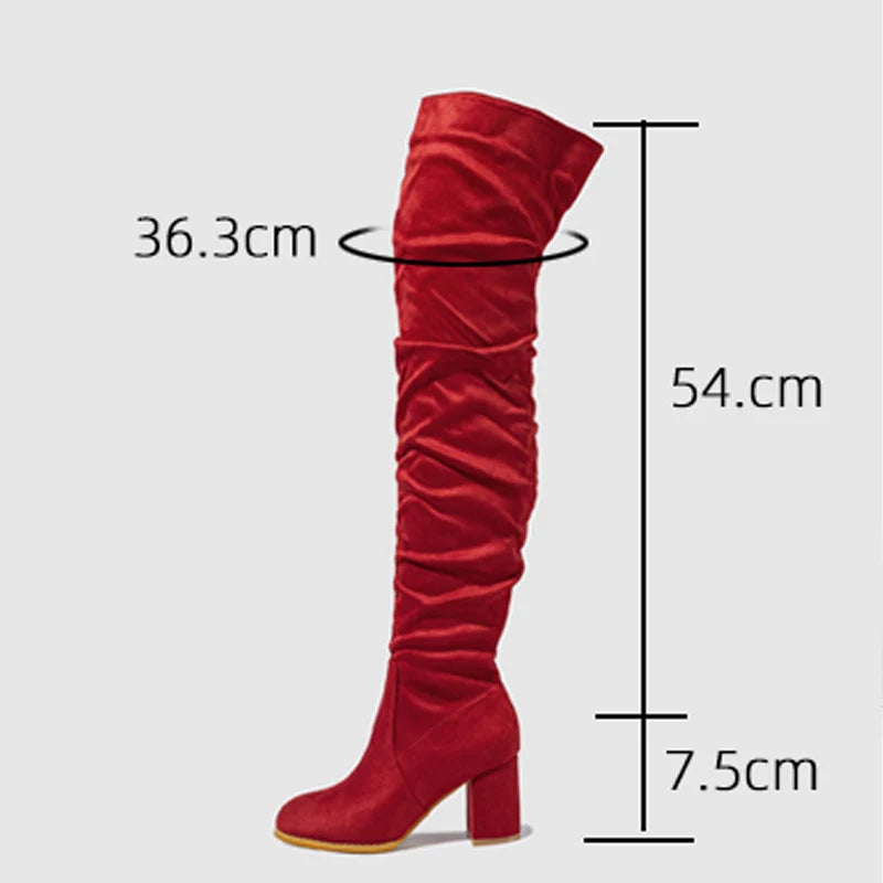 Bottes au dessus du genou fermeture éclair pour femmes