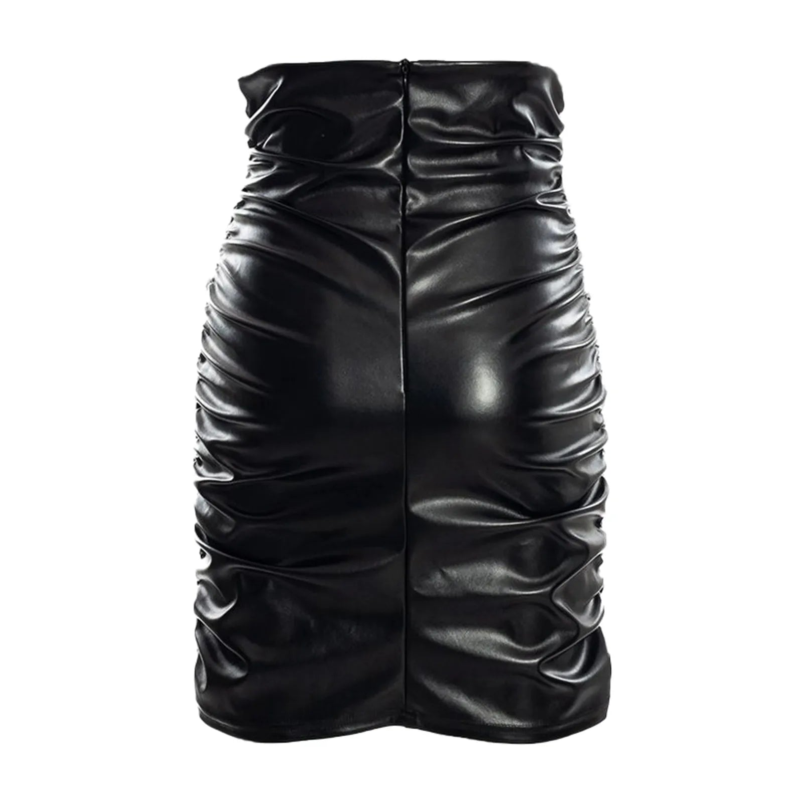 Mini jupes gothiques en cuir noir pour femme