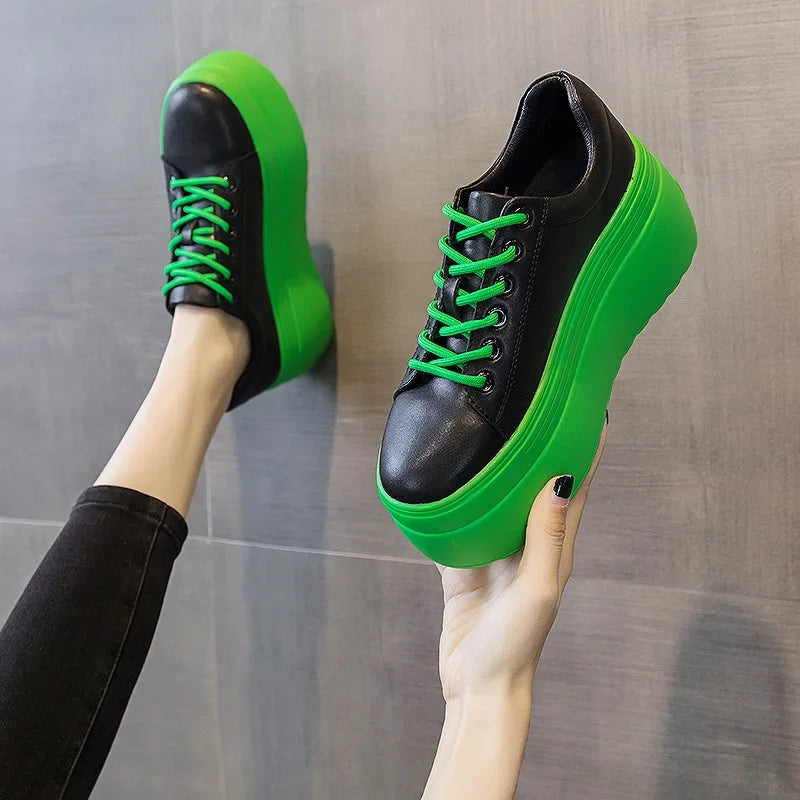 Baskets en cuir véritable pour femme