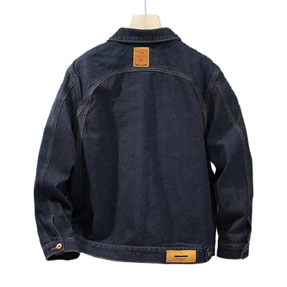 Veste en jean à coutures contrastées pour hommes