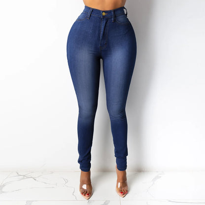 Jeans taille haute pour femmes pantalon crayon