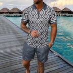 Ensemble deux pièces avec short et polo décontracté à manches courtes pour hommes