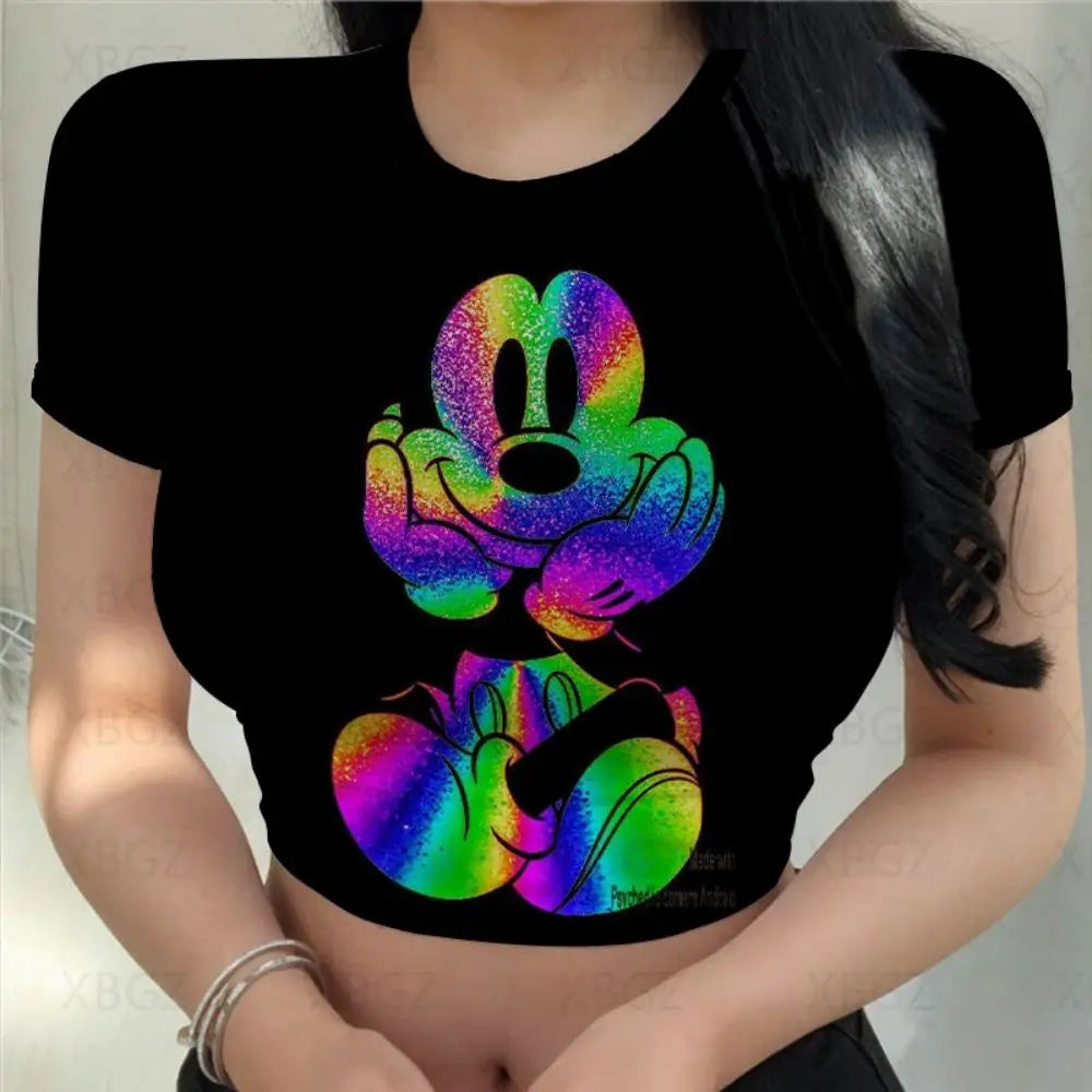 T-shirt Disney Minnie Mouse pour femmes haut court