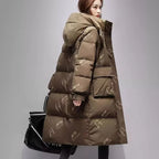 Manteau d'hiver épais à capuche pour femme