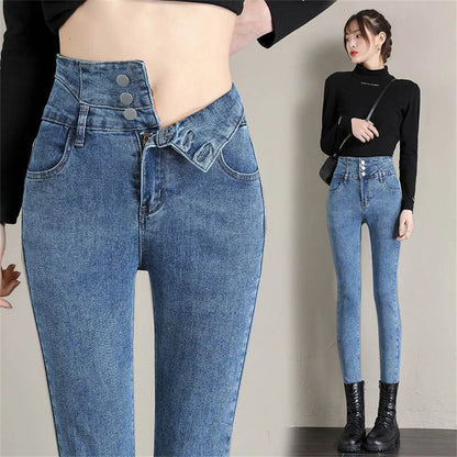 Jean crayon bleu slim pour femme