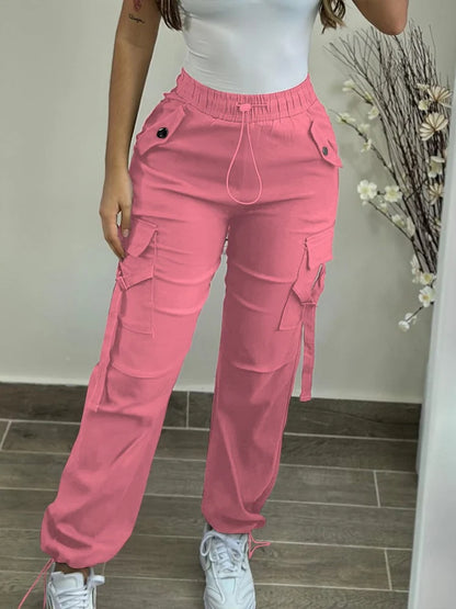 Pantalon cargo taille haute pour femme