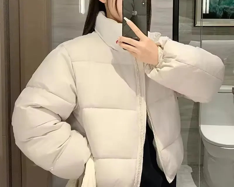 Manteau courte d'hiver en coton pour femme