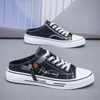 Baskets res basses en toile à lacets pour hommes