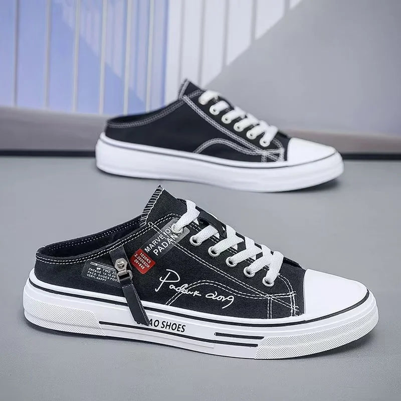 Baskets res basses en toile à lacets pour hommes