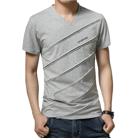 T-shirt décontracté à rayures pour hommes