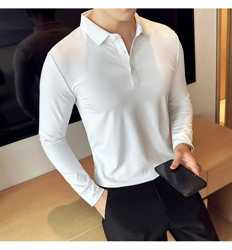 Polo à manches longues pour hommes