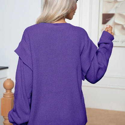 Pull en tricot à manches longues pour femme