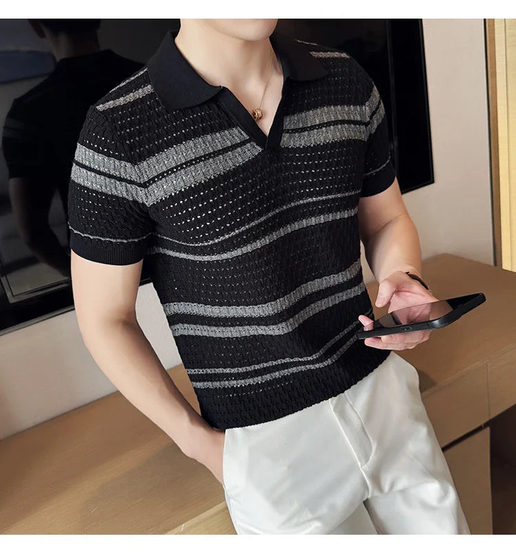 Polo tricoté pour hommes