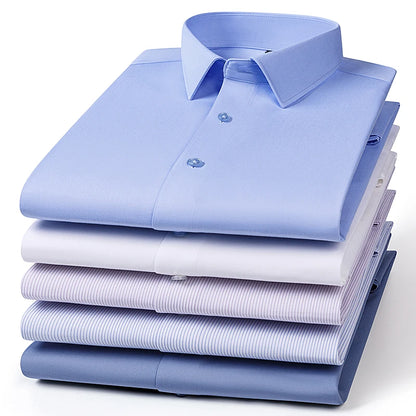 Chemise à manches longues en coton élastique pour hommes