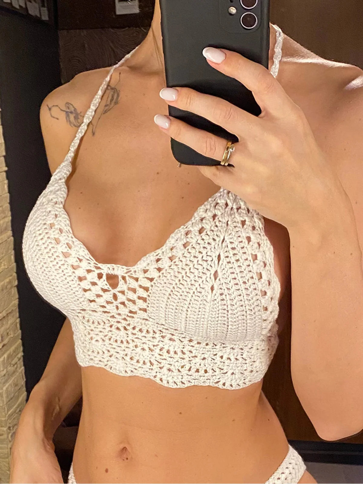 Haut de Bikini tricoté en Crochet pour femmes