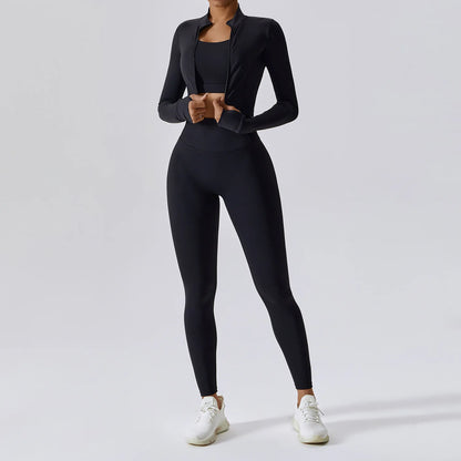 Ensemble 3 pièces pour femmes taille haute Leggings pour femmes