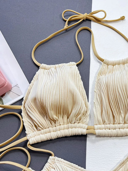 Maillot de bain une pièce sexy à découpes et plis pour femme