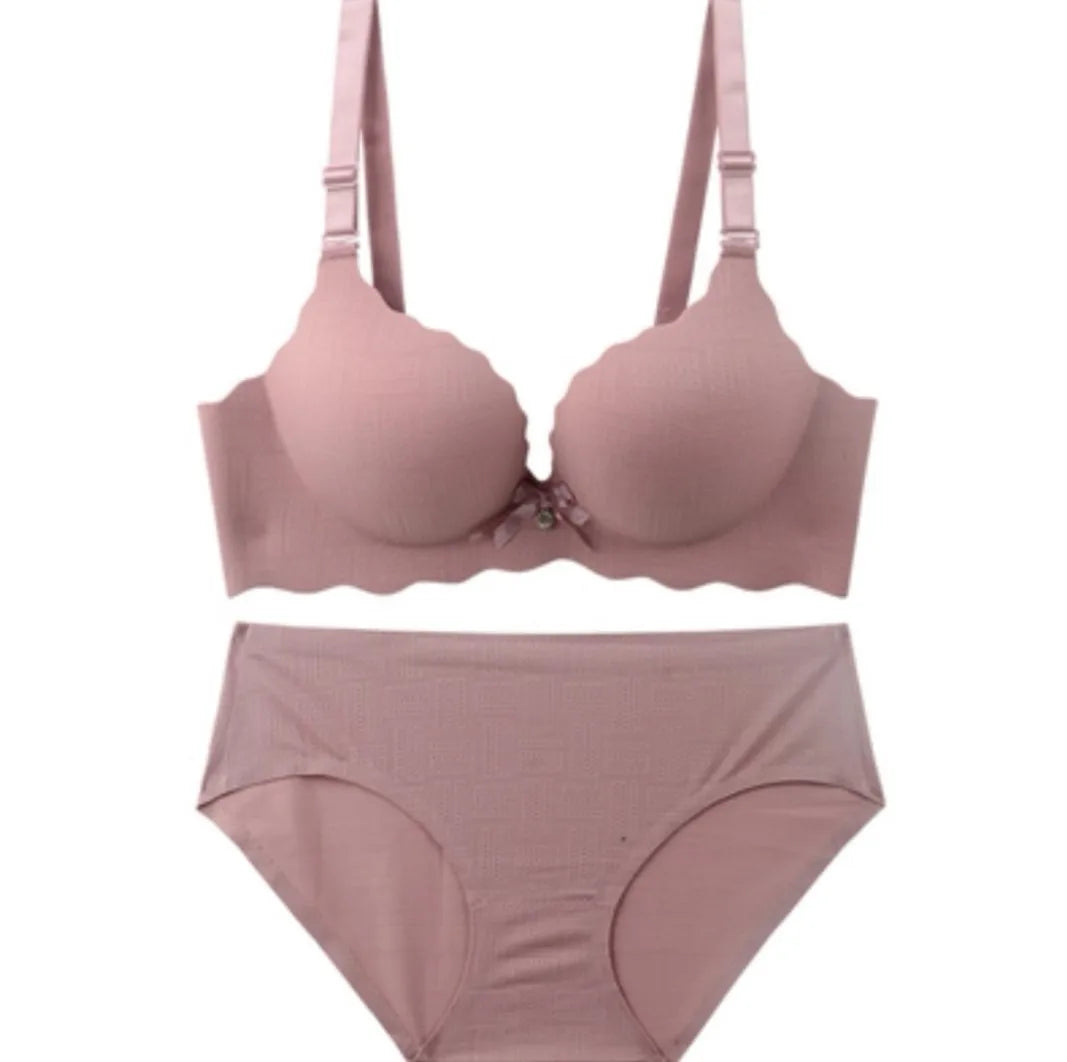 Ensemble soutien gorge et culotte pour femmes  sans fil Push Up