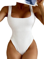 Maillot de bain une pièce à bretelles, sexy, coupe haute, dos nu, pour femmes