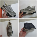 Baskets à semelle compensée 6cm en cuir de vache véritable pour femmes