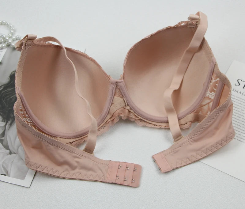 Soutien-gorge push-up sexy en dentelle avec nœud floral pour femmes