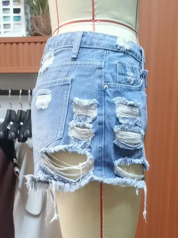 Shorts en leans déchiré pour femmes