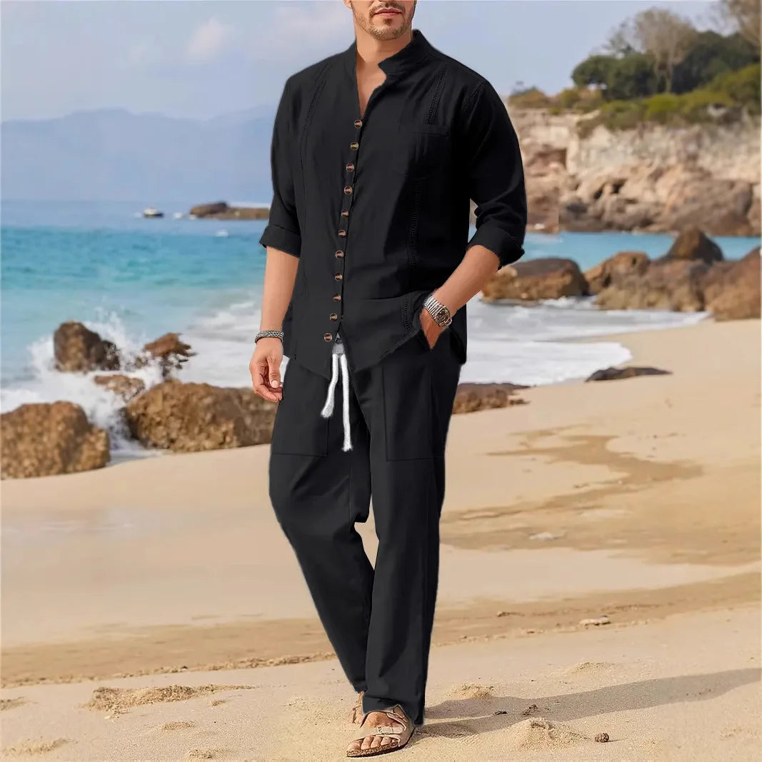 Ensembles chemise tendance et  pantalon ample pour hommes