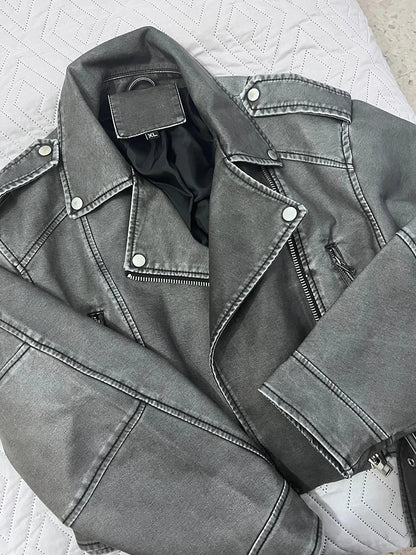 Veste en faux cuir pour femmes