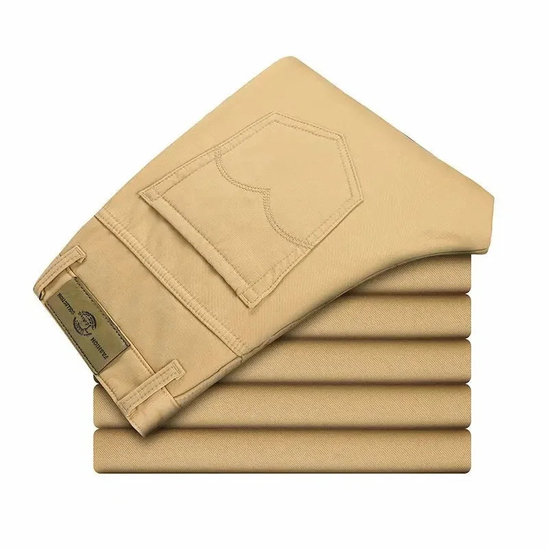 Pantalons décontractés couleur unie jambe droite coupe pour hommes