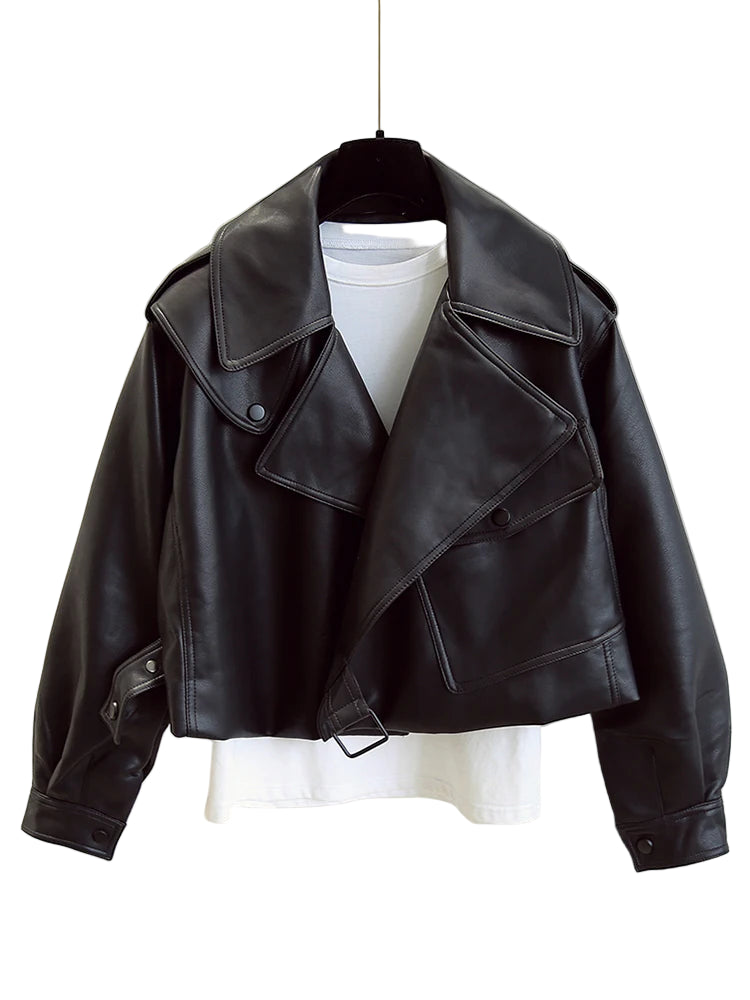 Blouson de motard en similicuir femmes