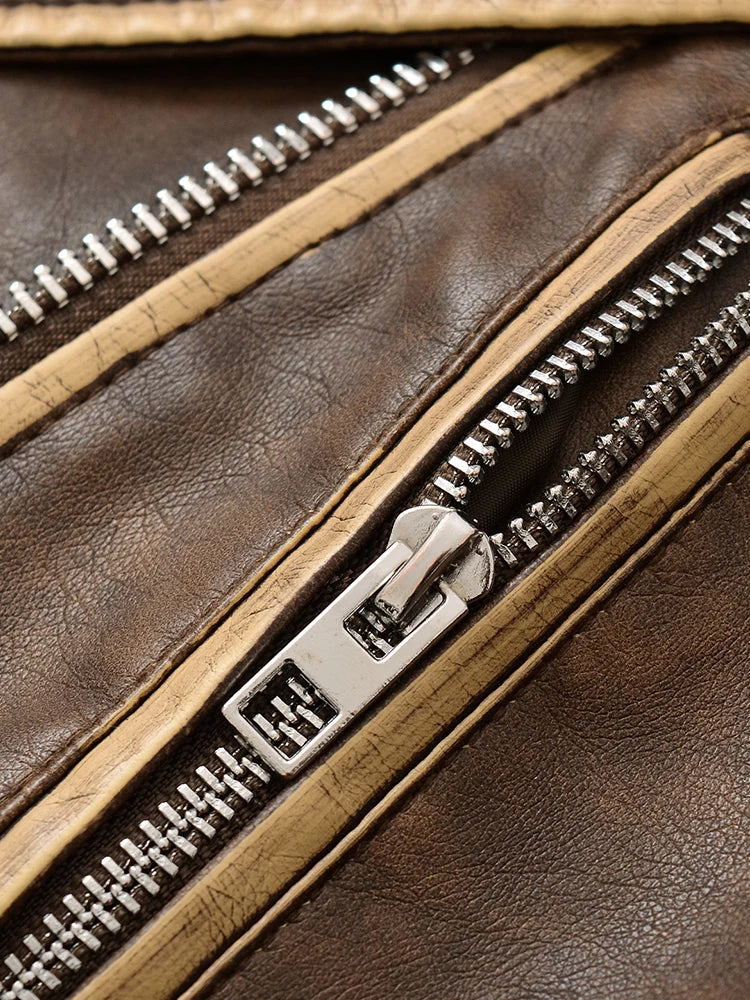 Veste en faux cuir pour femmes