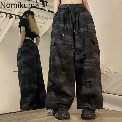 Pantalon cargo camouflage hip-hop vintage pour femme