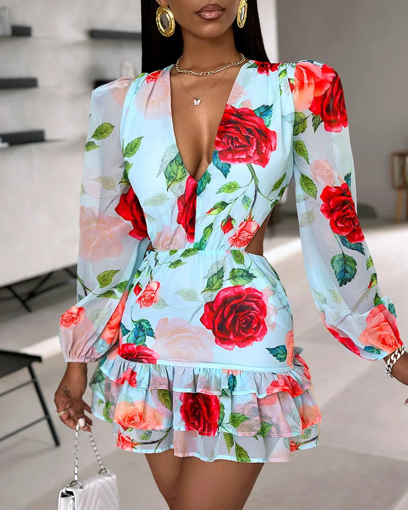 Mini robe bohème à imprimé floral pour femmes