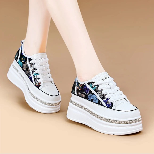 Basket synthétique microfibre en cuir pour femmes