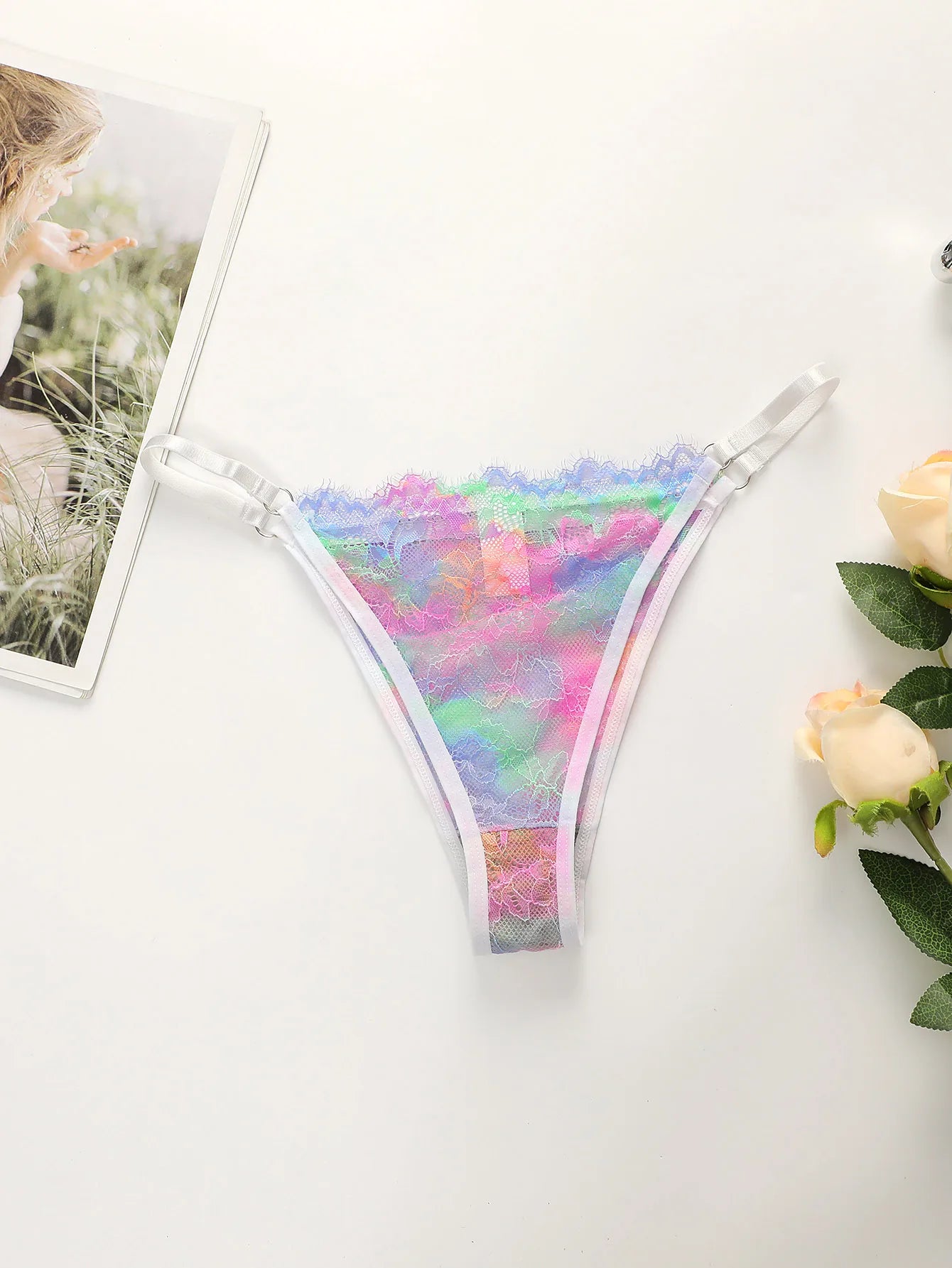 Ensemble  soutien-gorge et string en dentelle pour femmes