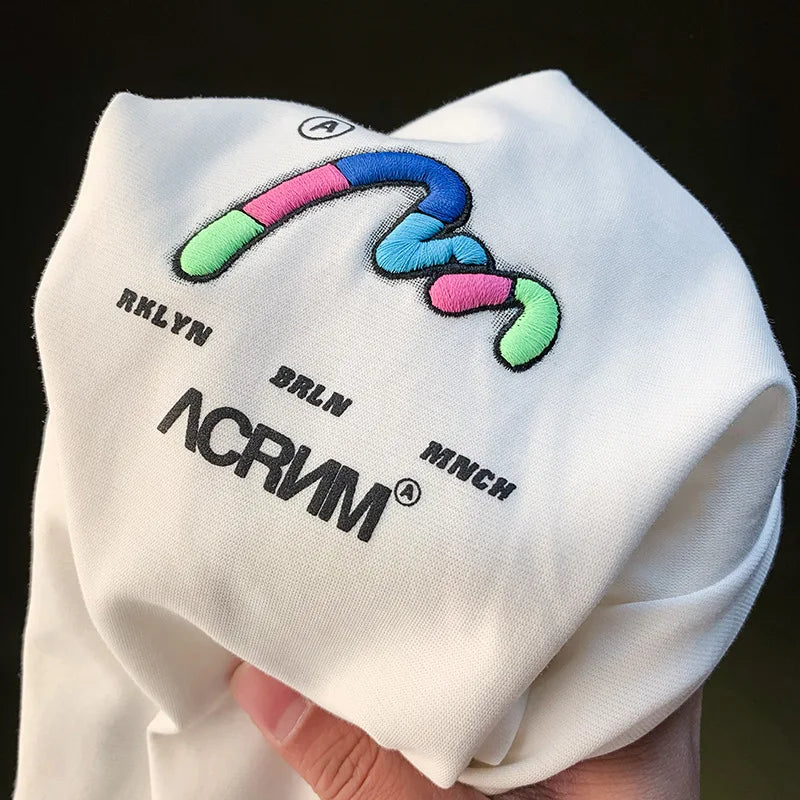 T-shirt à manches courtes brodé et imprimé pour hommes